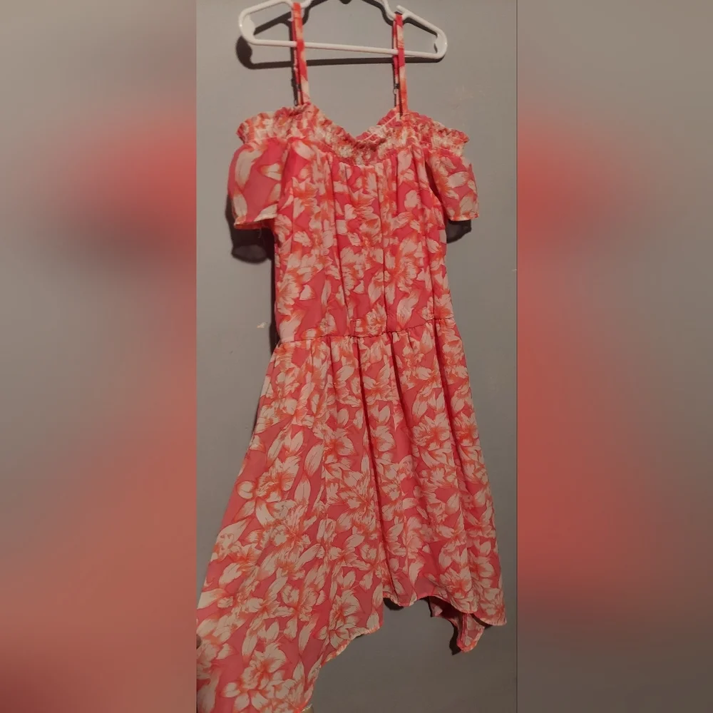 Floral Dress Size 14 Spring Summer Maxi Asymmetrical Hem Children's Place Church - Picture 4 of 7